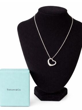 ✨💎NEW💎✨Tiffany & Co. Elsa Peretti Open Heart 925 Sterling Silver Necklace.